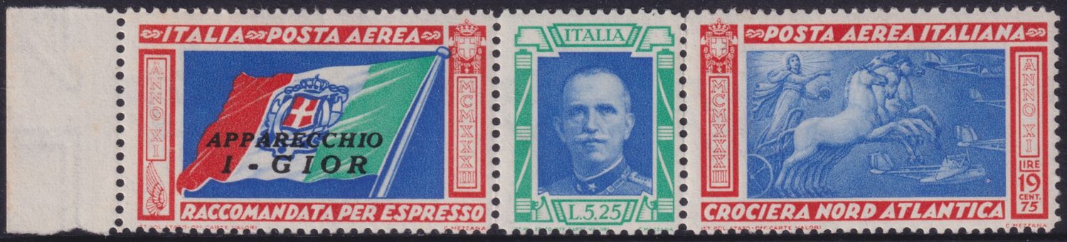 Italy 1933 Air 5l.25+19l.75 Scarlet &amp; Green Balbo Flight