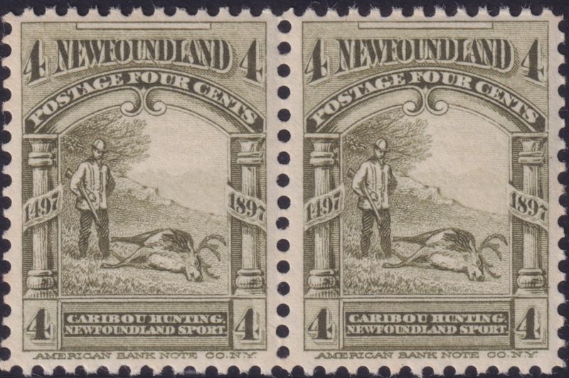 Newfoundland 1897 4c Olive-Green Pair