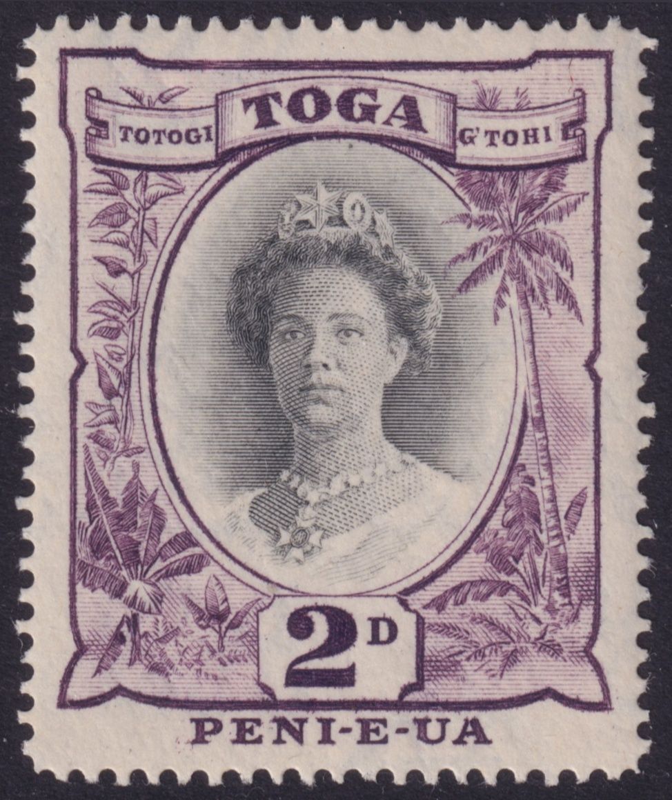 Tonga 1942 2d Black and Purple Die II