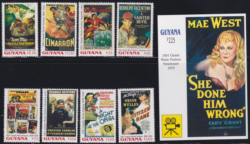 Guyana 1992 Classic Movie Posters Part Set