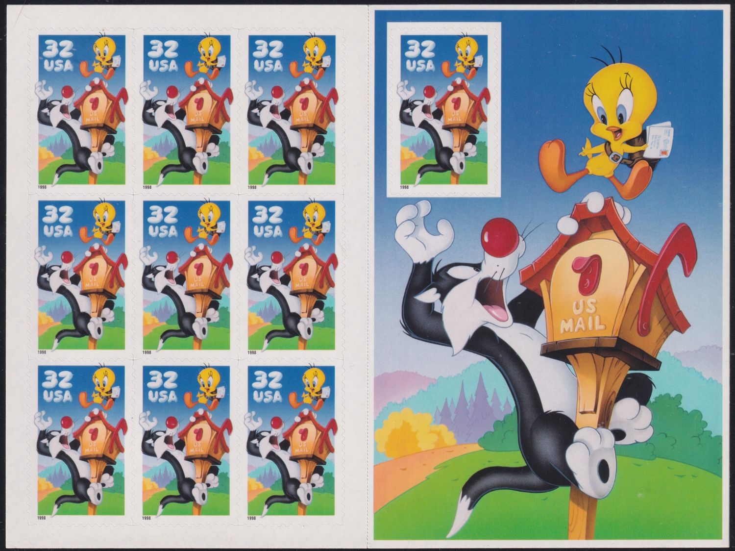 USA 1998 32c Sylvester and Tweety Booklet