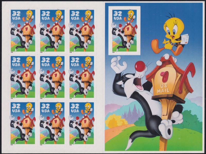 USA 1998 32c Sylvester and Tweety Booklet