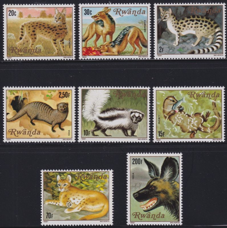 Rwanda 1981 Carnivorous Animals Set