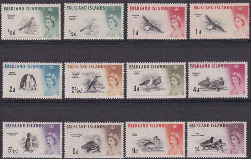 Falkland Islands 1960-63 Birds Short Set to 1/-