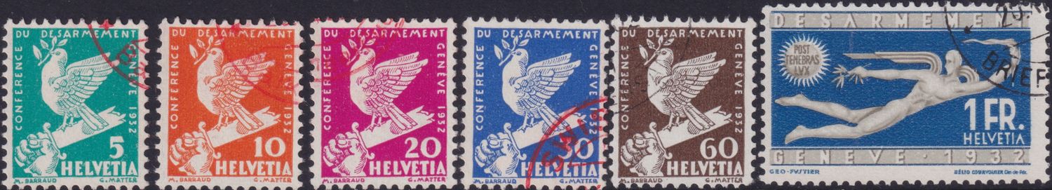 Switzerland 1932 Disarmament Conference Short Set to 1f