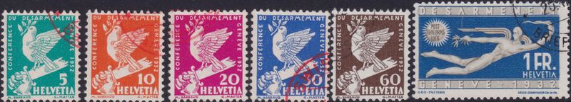 Switzerland 1932 Disarmament Conference Short Set to 1f