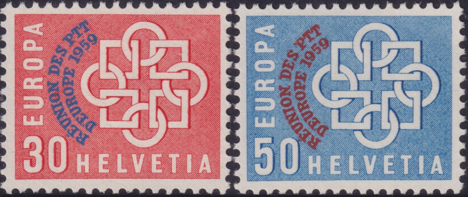 Switzerland 1959 European PTT Conference Overprint Set