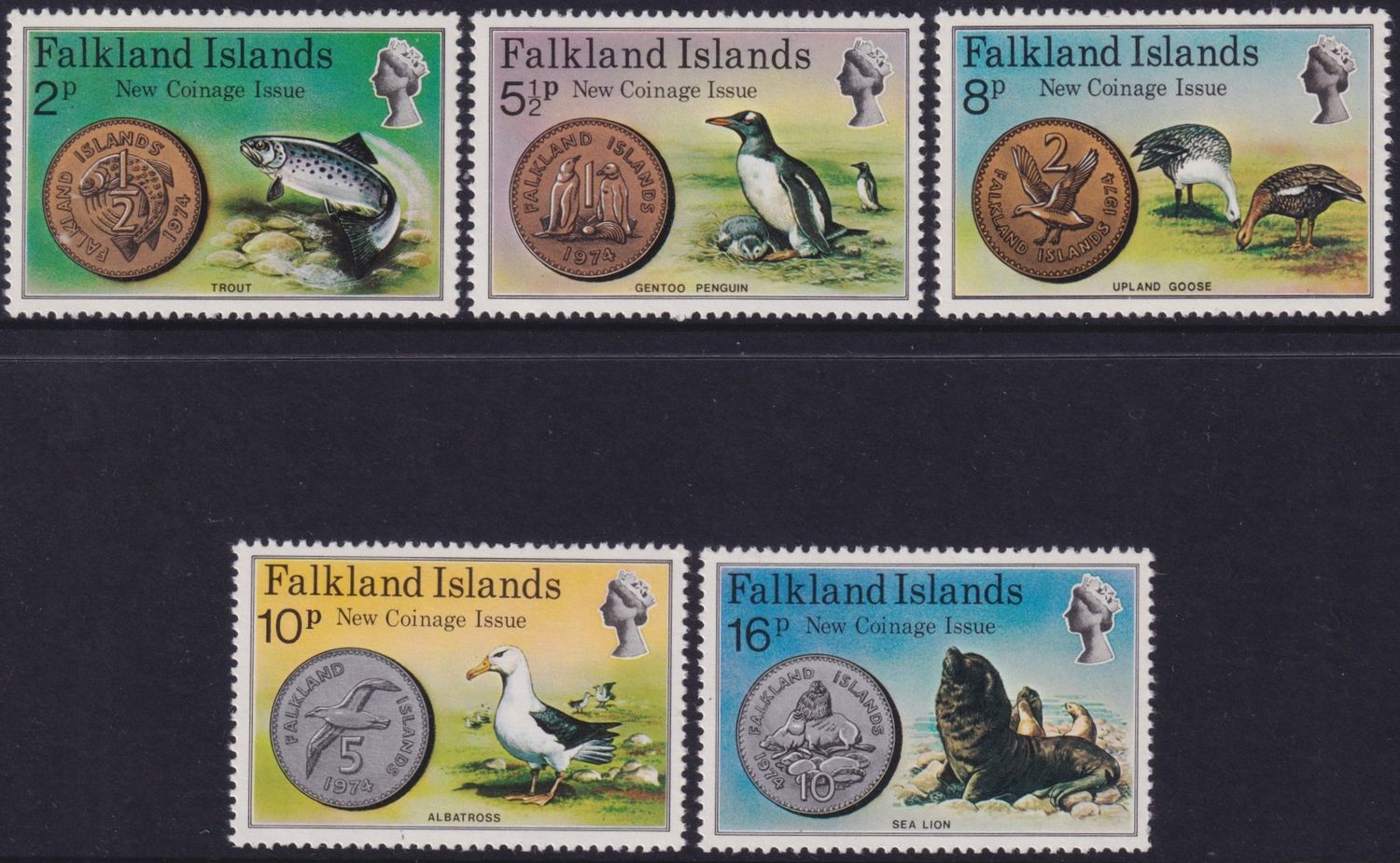 Falkland Islands 1974 New Coinage Set