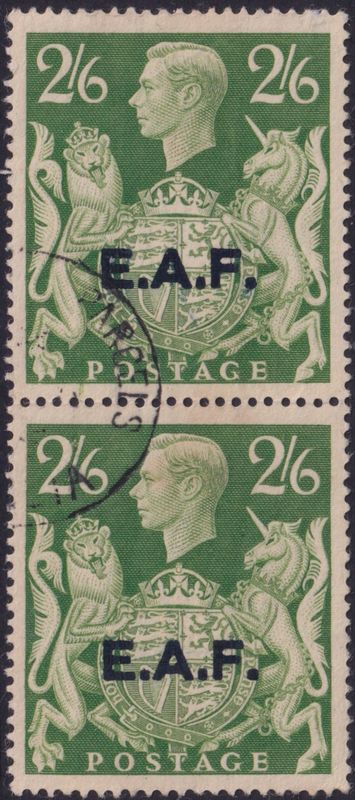 British Occupation of Italian Colonies 1946 2/6d Yellow-Green Pair