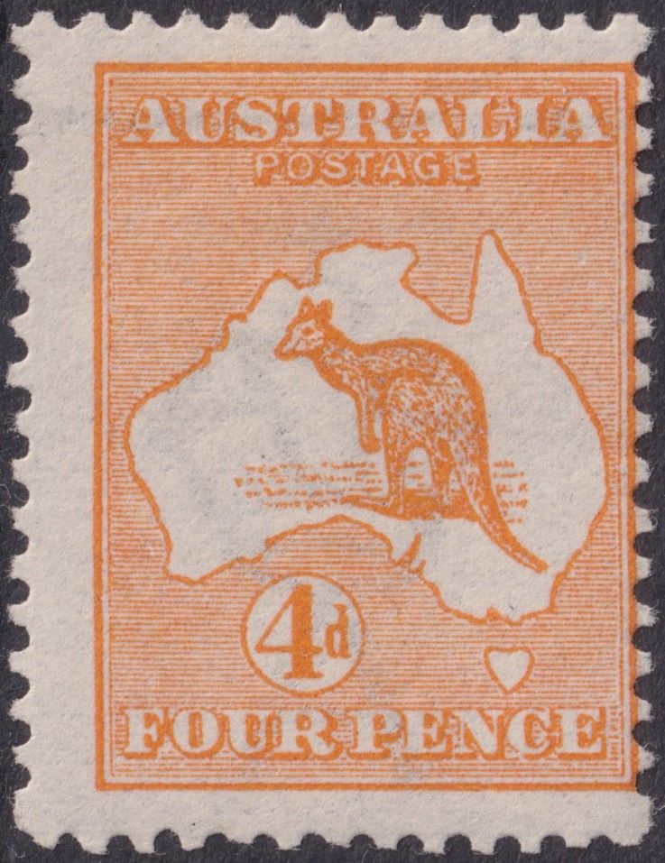 Australia 1913 4d Orange Kangaroo