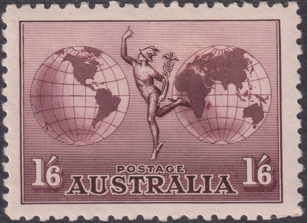Australia 1934 1/6d Hermes