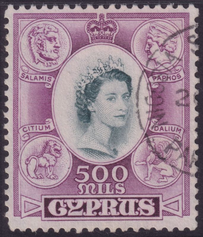 Cyprus 1955 500m Slate and Purple