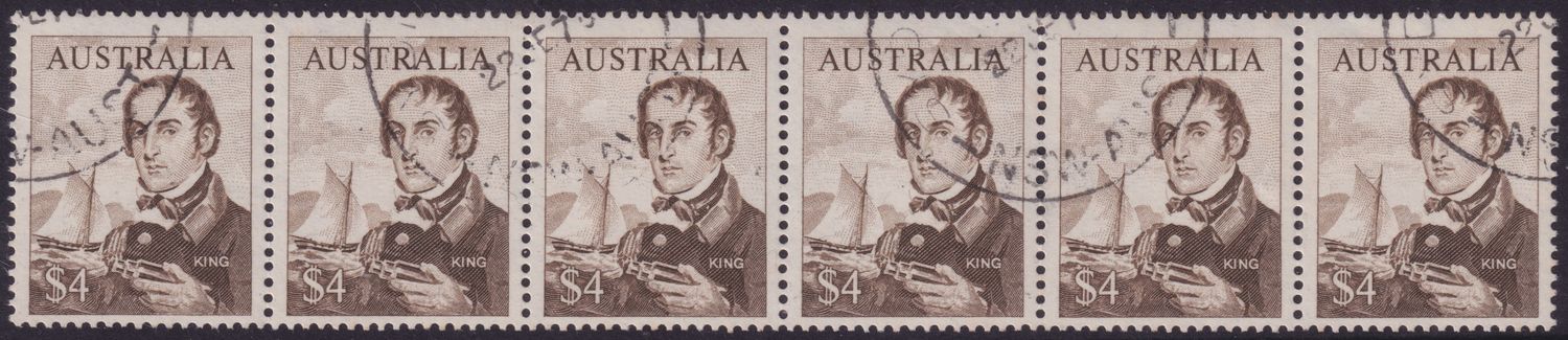Australia 1966 $4 Navigator King Strip of 6 CTO