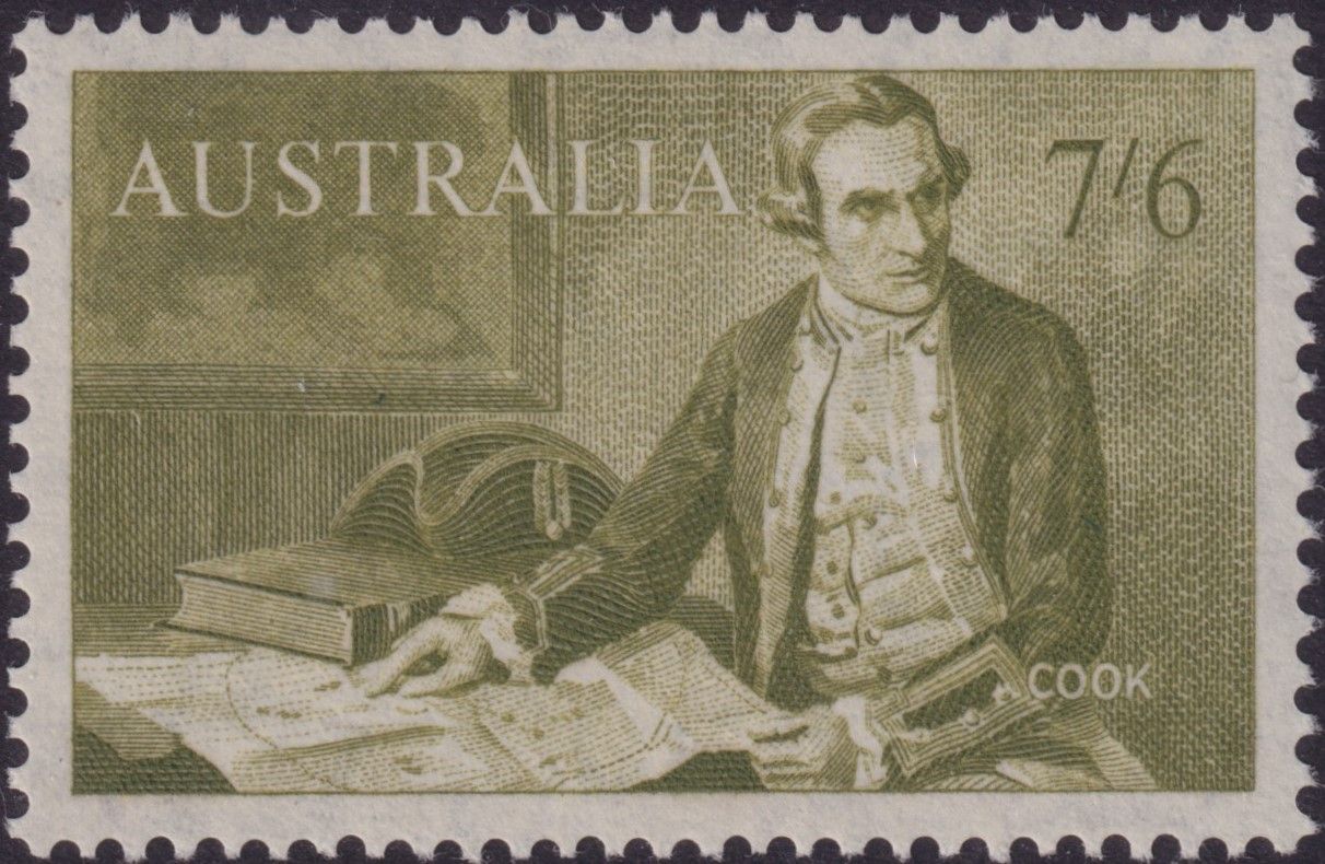 Australia 1964 7/6d Olive Captain Cook
