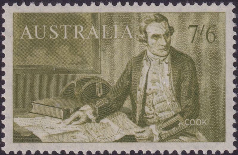 Australia 1964 7/6d Olive Captain Cook