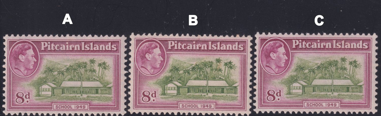 Pitcairn Islands 1951 8d Olive-Green and Magenta School