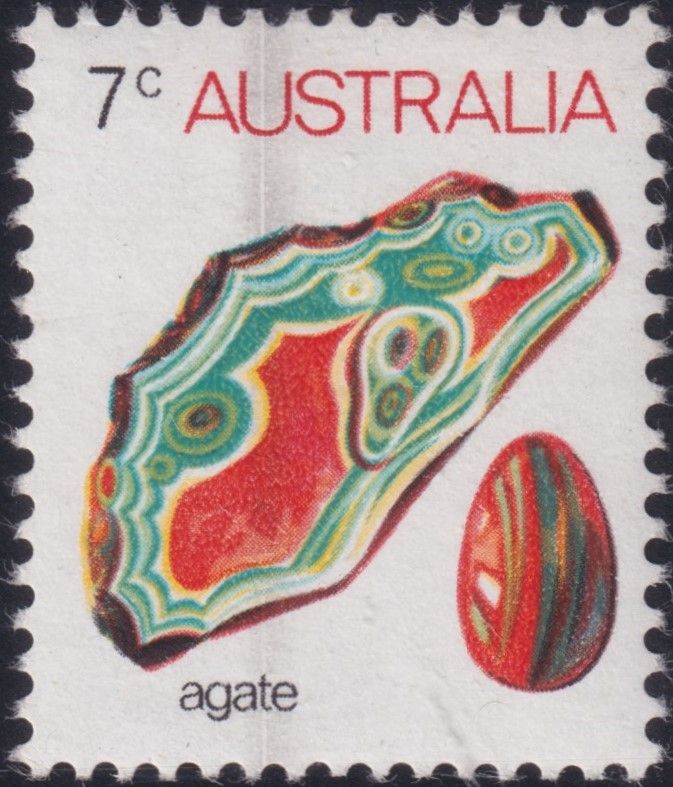 Australia 1973 7c Agate with Doctor Blade Flaw