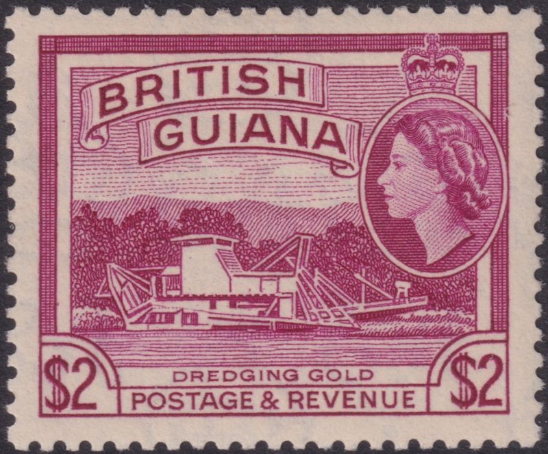 British Guiana 1961 $2 Reddish-Mauve DLR Printing