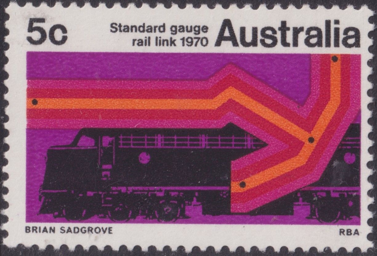 Australia 1970 5c Standard Gauge Railway with Hole in Rear Bogey