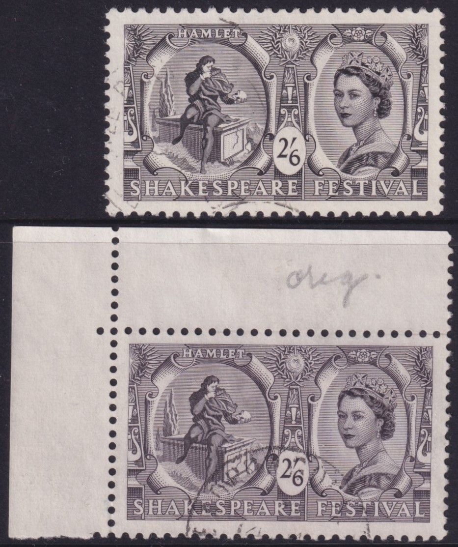 GB 1964 2/6d Shakespeare Blackish Brown Shade with Normal