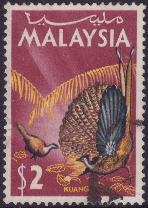 Malaysia 1965 $2 Argus Pheasant with Egg Flaw