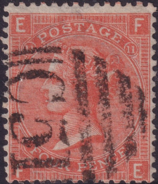 GB Used Abroad 1865 4d Vermilion Pl11 used in St Thomas