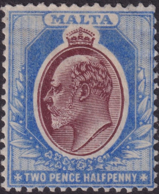 Malta 1903 2½d Maroon and Blue