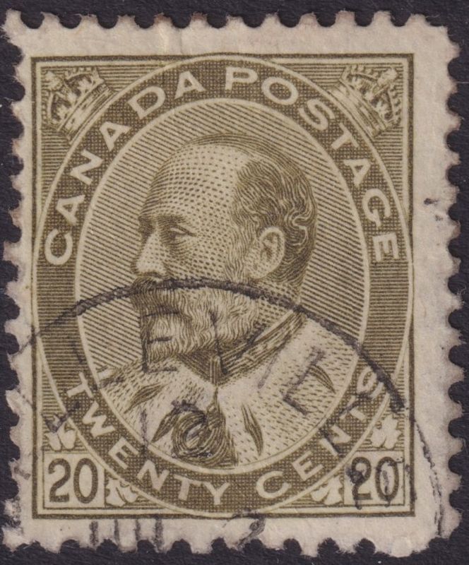 Canada 1904 20c Pale Olive Green