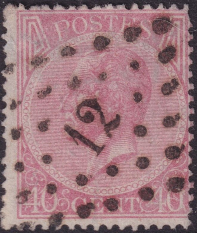 Belgium 1865 40c Red