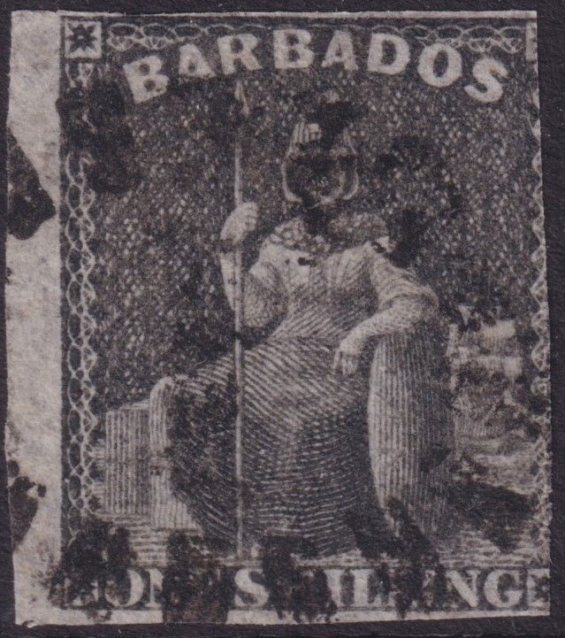 Barbados 1858 1/- Black
