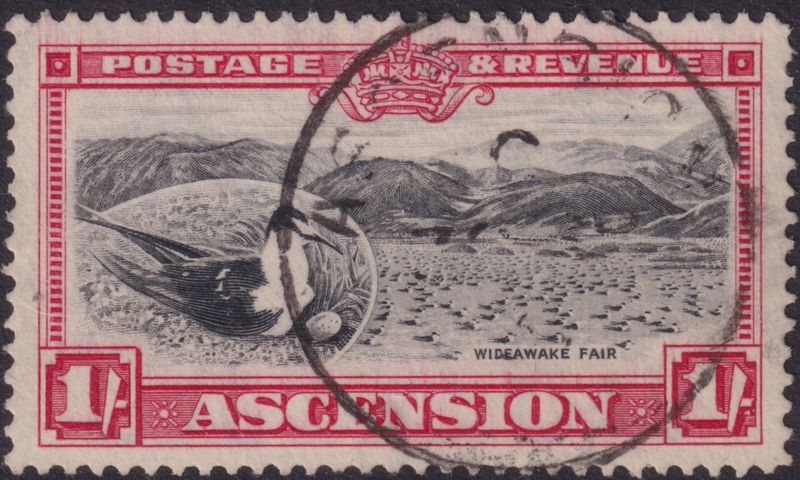 Ascension 1934 1/- Black and Carmine