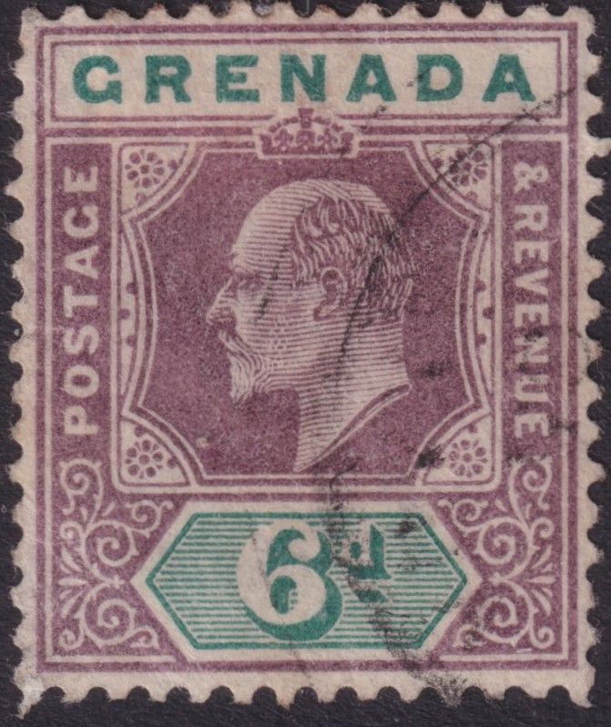 Grenada 1902 6d Dull Purple and Green