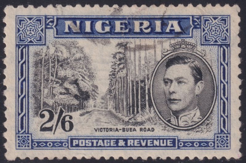 Nigeria 1938 2/6d Black and Blue