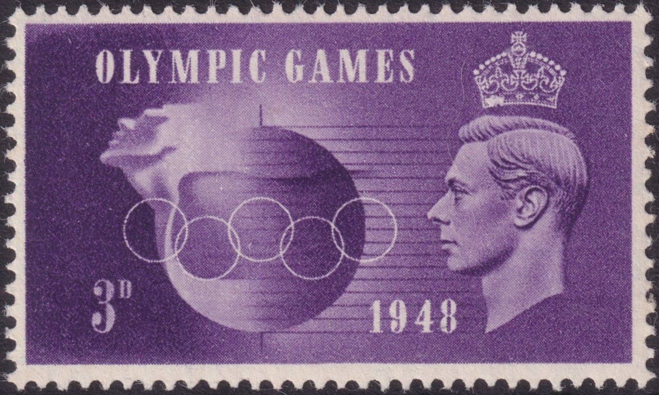 GB 1948 3d Olympic Games with Crown Flaw