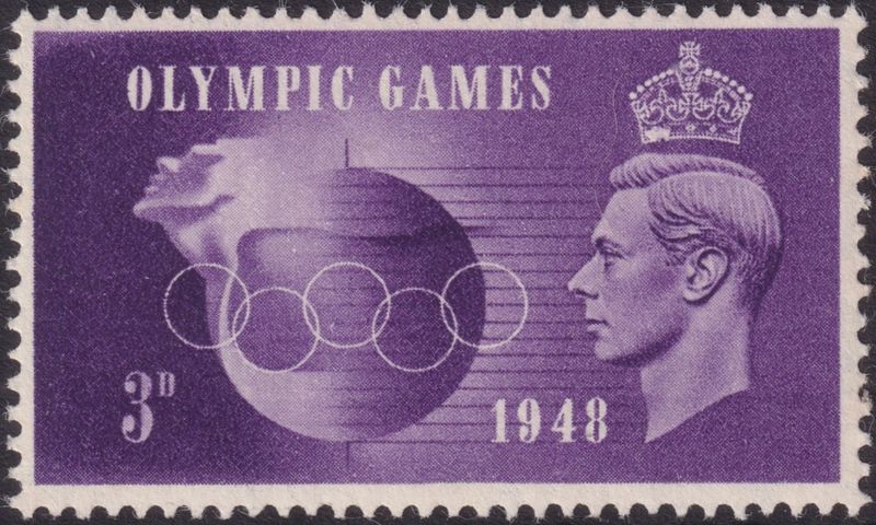 GB 1948 3d Olympic Games with Crown Flaw