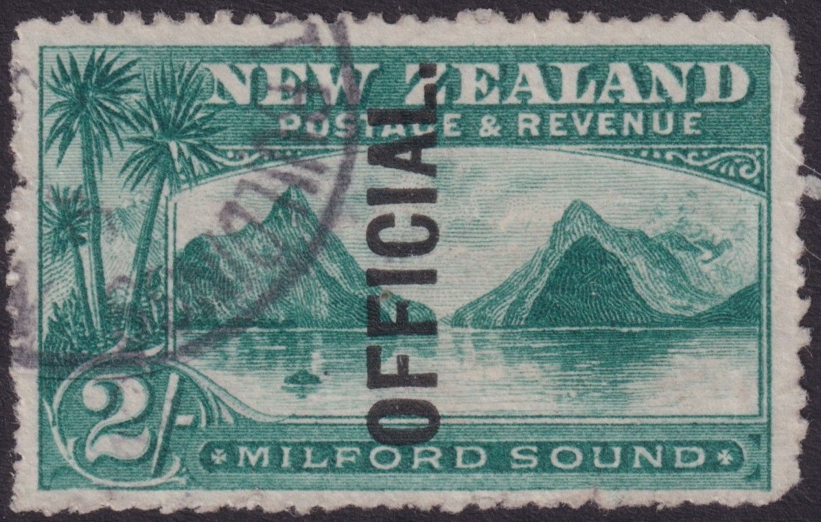 NZ 1907 2/- Blue-Green Official