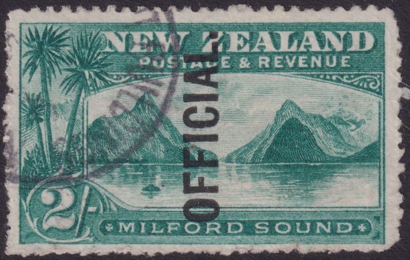 NZ 1907 2/- Blue-Green Official