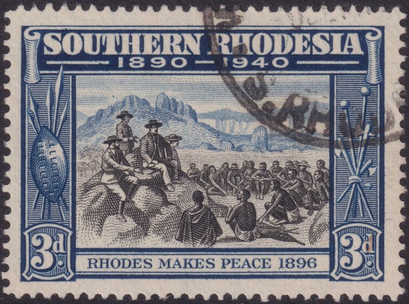 Southern Rhodesia 1940 3d Golden Jubilee with Smoke Signal Flaw (A)