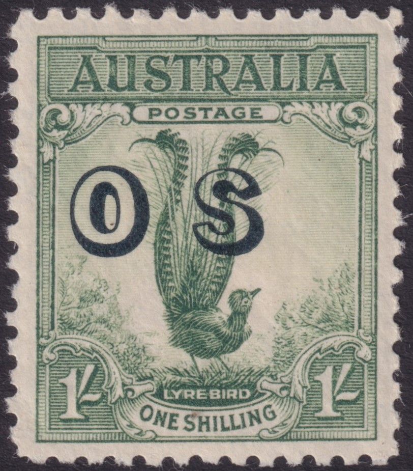 Australia 1932 1/- Lyrebird Overprinted OS