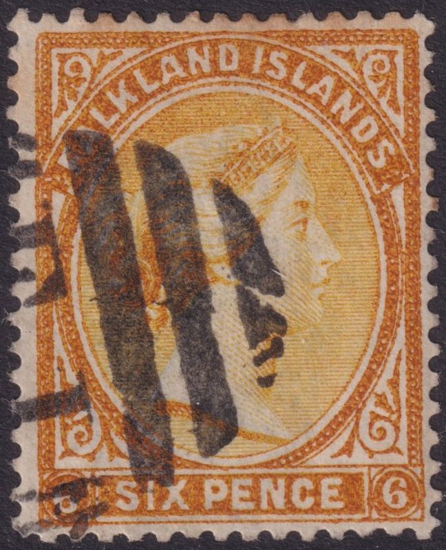 Falkland Islands 1891 6d Orange-Yellow