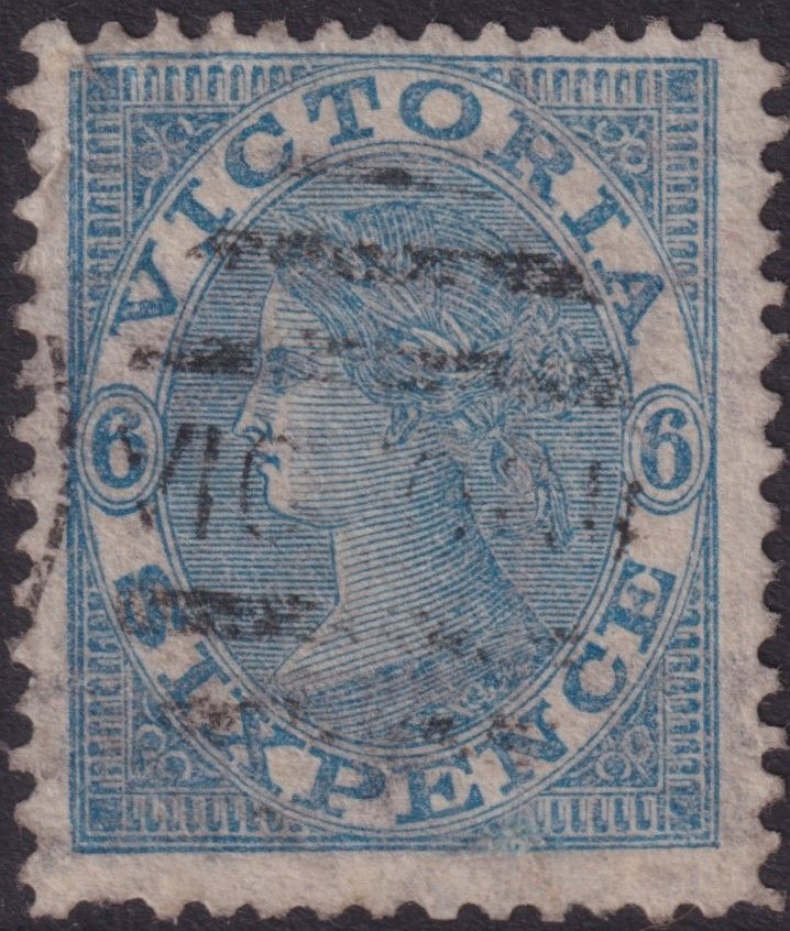 Victoria 1869 6d Dull Blue on THREE PENCE Watermark Paper