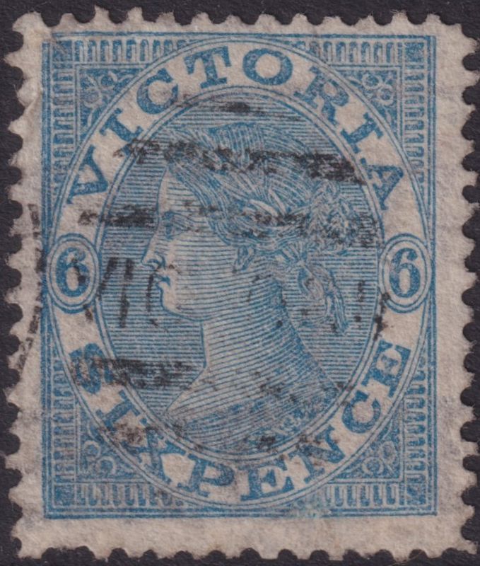 Victoria 1869 6d Dull Blue on THREE PENCE Watermark Paper