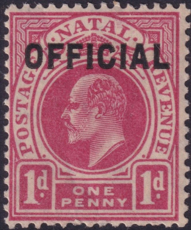 Natal 1904 1d Carmine Official (A)
