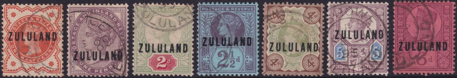 Zululand 1888-93 Overprints Part Set