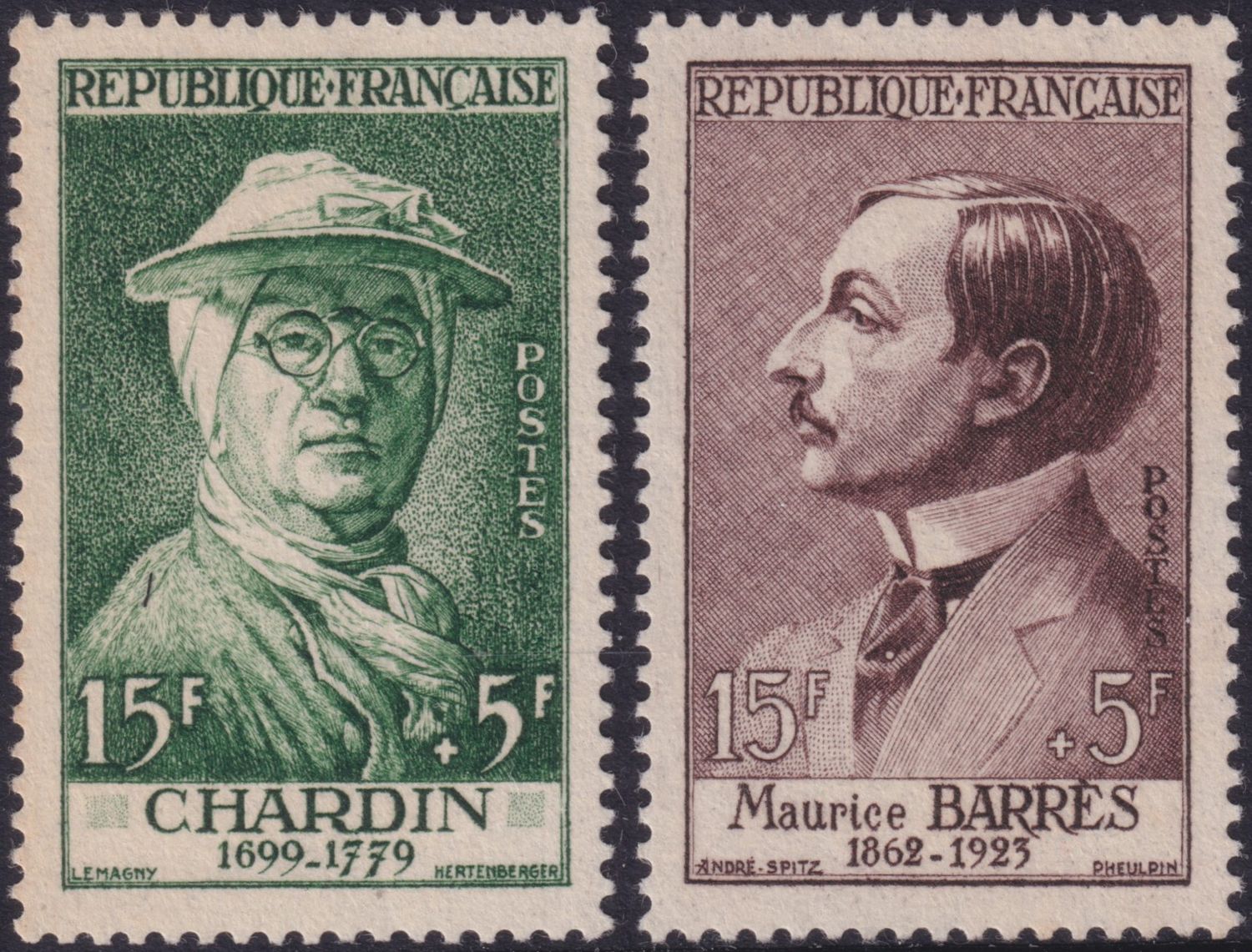 France 1956 National Relief Fund Duo