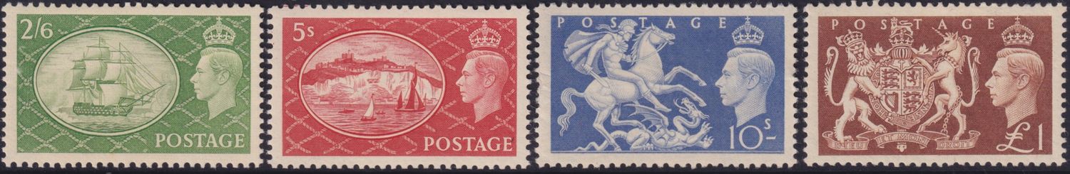 GB 1951 High Value Definitives