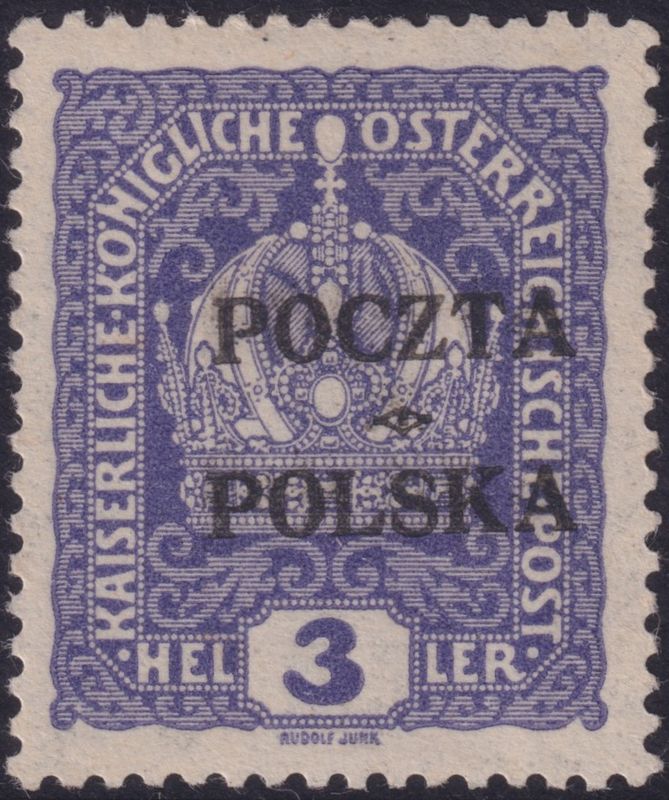 Poland 1919 3h Violet Overprint