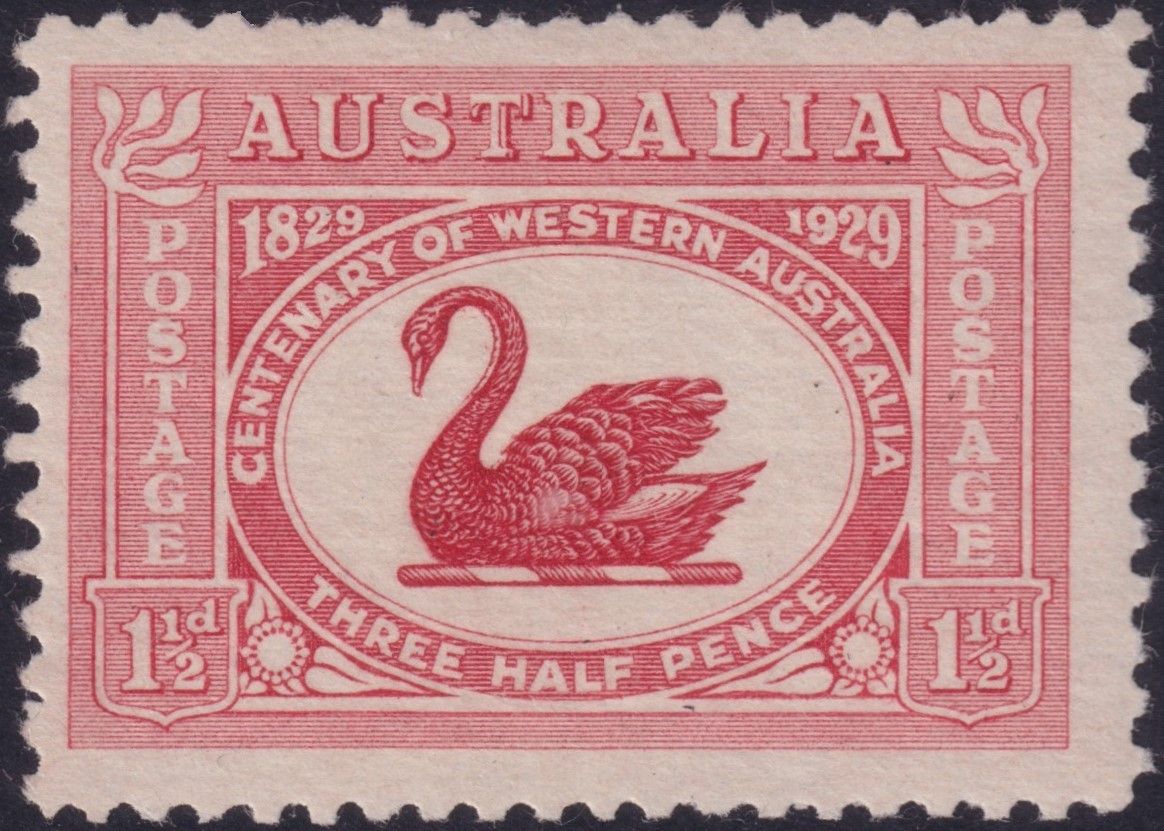 Australia 1929 1½d WA Centenary with Re-entry