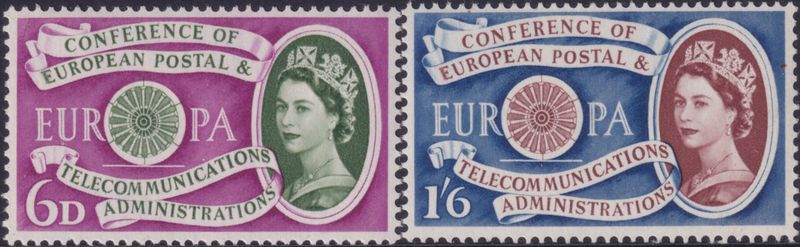 GB 1960 Europa Set with Blurred E Variety