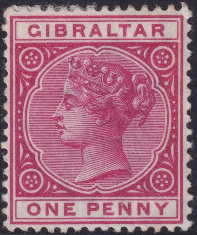 Gibraltar 1887 1d Rose